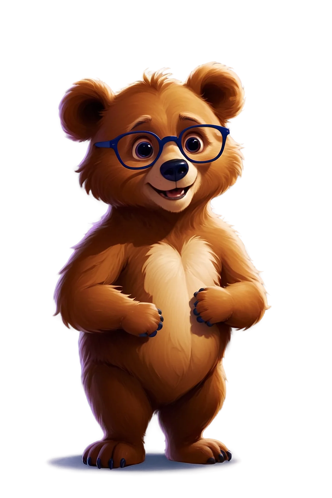 Clever Bear character wearing blue glasses