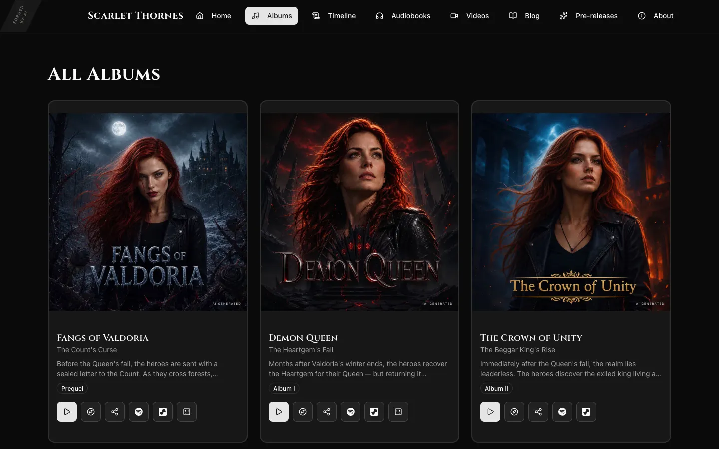 Scarlet Thornes albums page